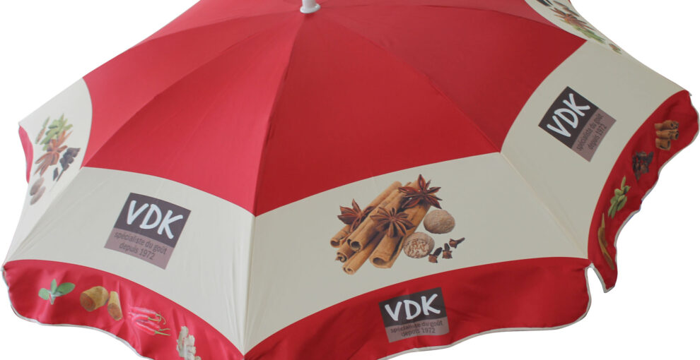 Parasols publicitaires impression totale